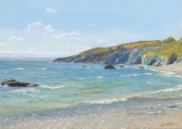  scenery Oil Painting - Perran Point Cornwall scenery Arthur Hughes